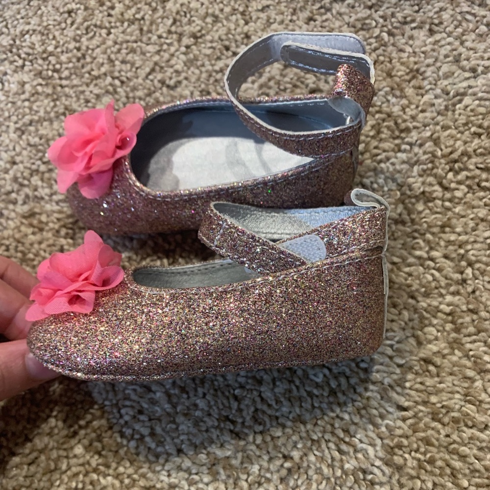 Rose gold sparkle baby shoes 0-3 month